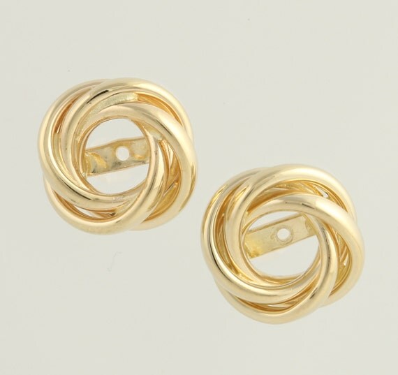 Interlocking Circle Earring Enhancers 14k Yellow Gold for
