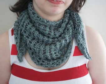 Grey Knit Scarf Shawl