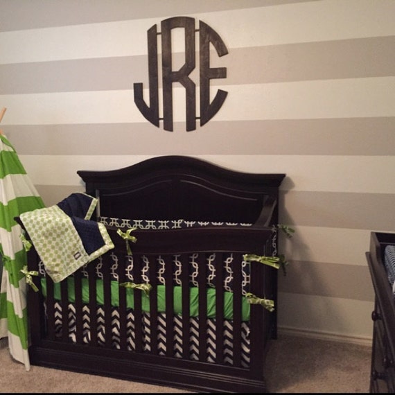 Navy Blue and Lime Green Baby Boy Crib Bedding Grey Argyle