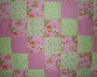 SALE Strawberry Shortcake Patchwork Quilt
