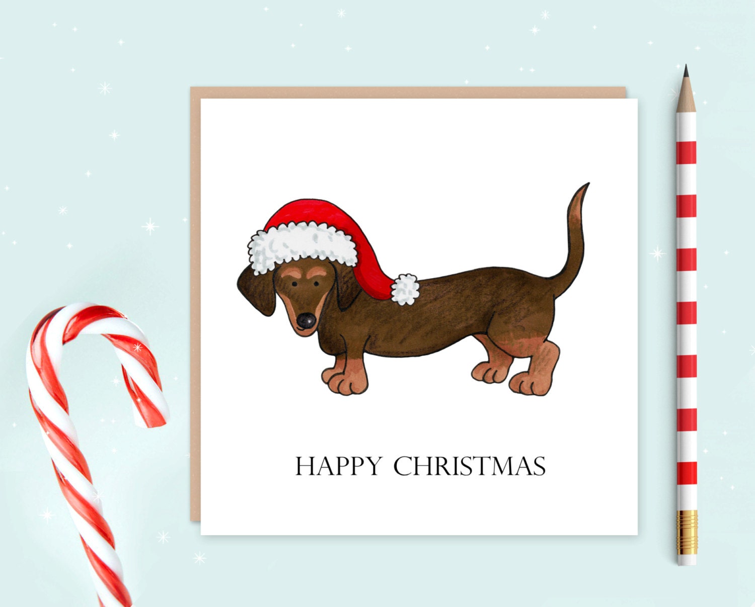 Dachshund Christmas Card Pack of 10 dachshund Christmas