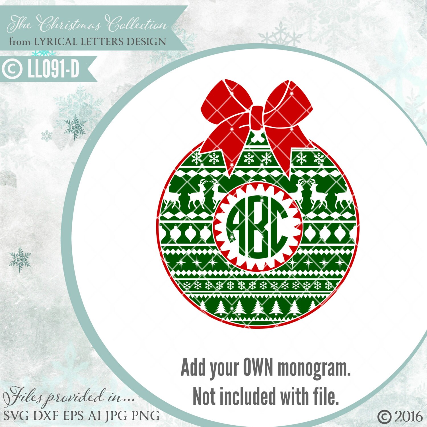 Download Aztec Round Christmas Ornament Bow LL091 D SVG Vector