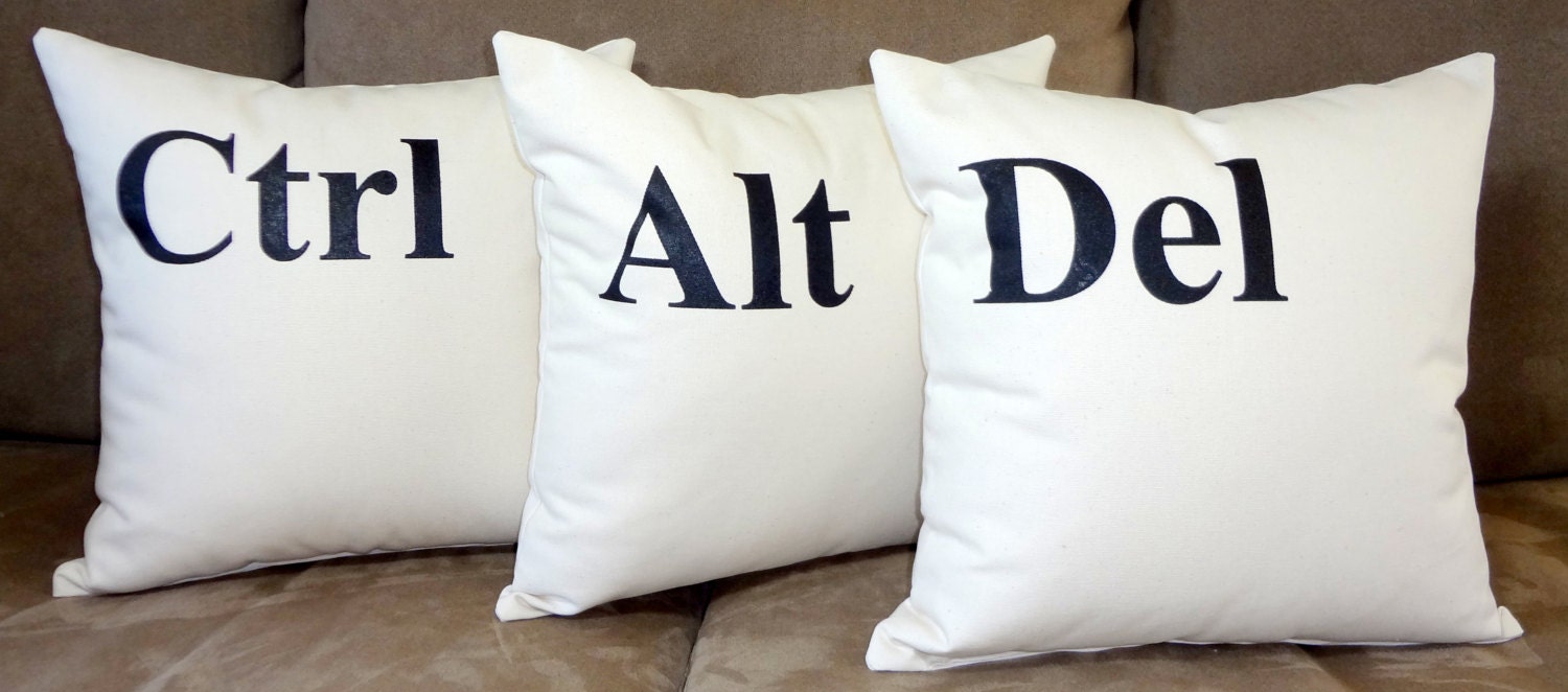 control alt delete pillows ctrl alt del throw pillow trio control alt delete pillows ctrl alt del throw pillow trio