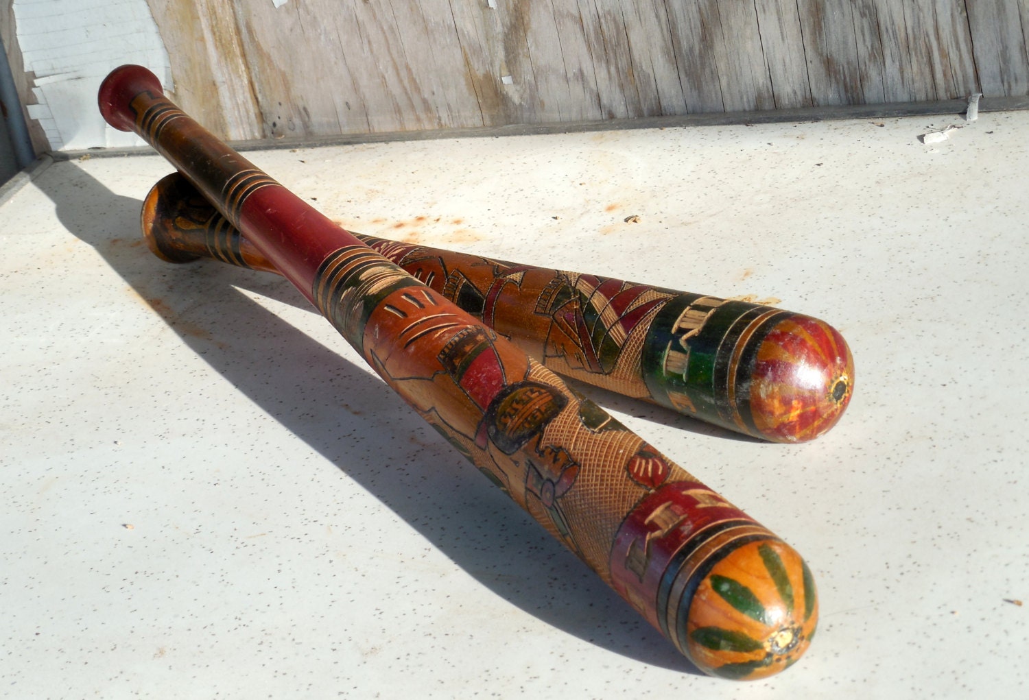 Reserved for Margo...Vintage Pinata WOOD Bats by Beadgarden55