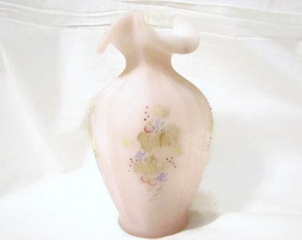 Vintage Fenton Tulip Vase Signed Cutshaw Collectable Art Glass