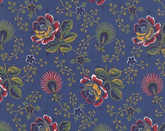 Lorraine cotton blue floral fabric by American Jane for Moda fabric 21681 13