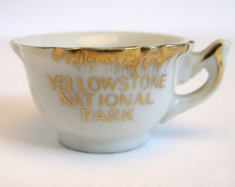 Vintage Yellowstone National Park miniature Souvenir tea cup 1950s