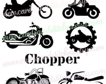 Motorcycles SVG - Chopper SVG - Digital Cutting File - Graphic Design - Vector File - Instant Download - Svg, Dxf, Jpg, Eps, Png