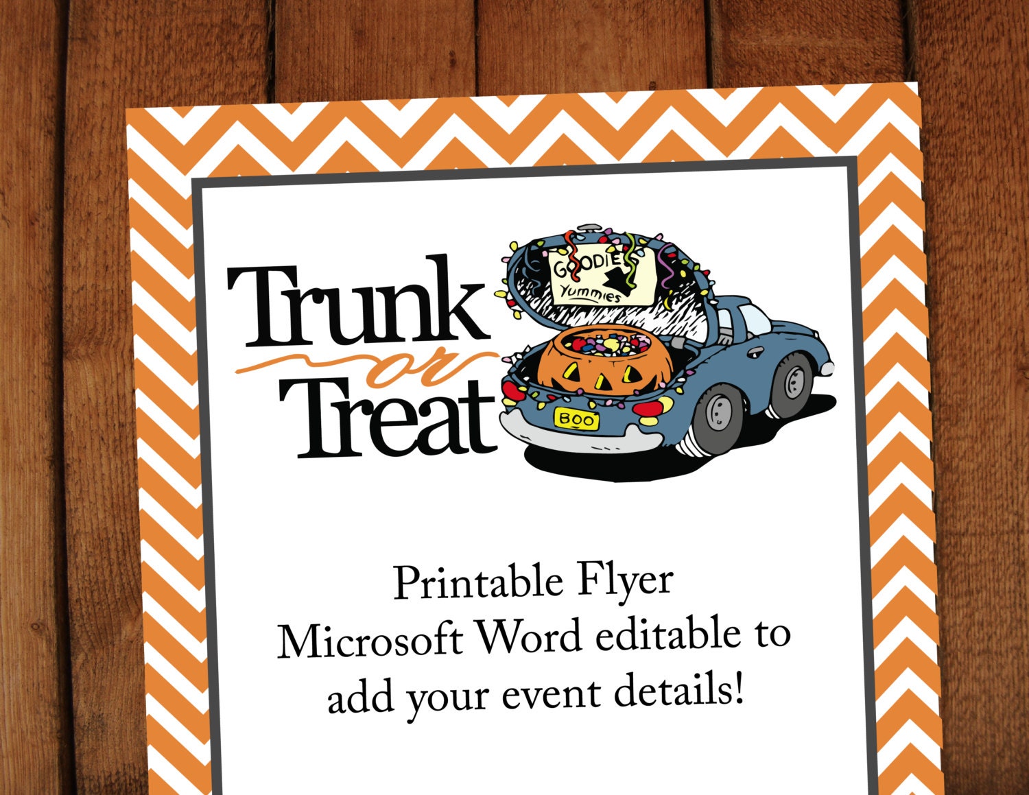 Trunk or Treat Editable Halloween Event Flyer Printable