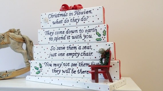 Christmas In Heaven poem table top display handmade by gr8byz