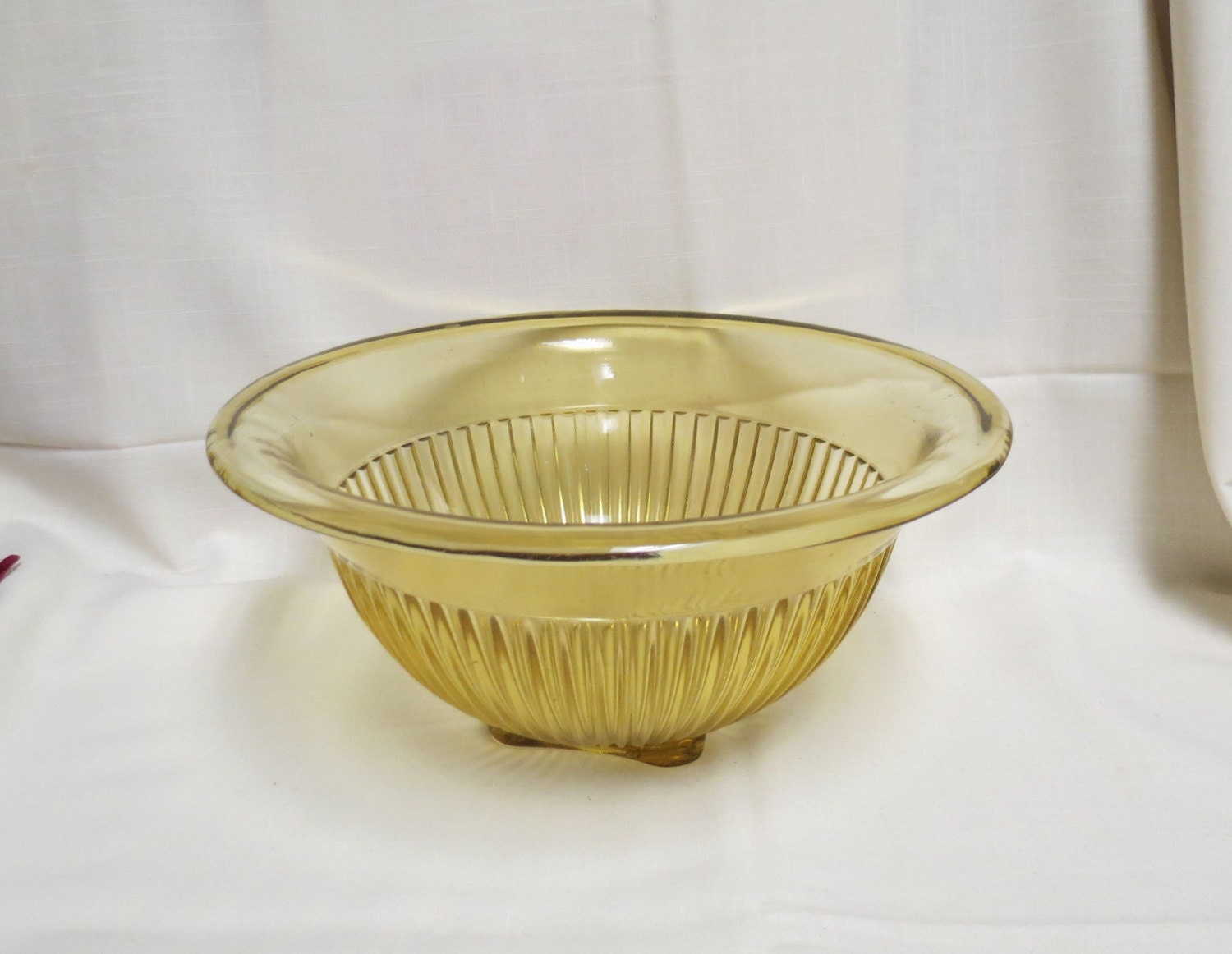 Sale Vintage Amber Glass Nesting Bowl Large Federal Depression