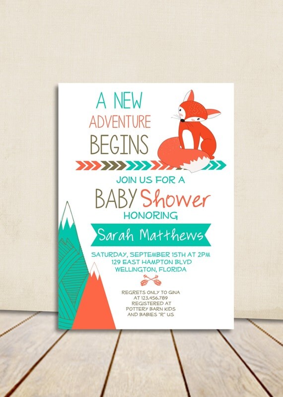 Fox Baby Shower Fox Invitation Baby Shower Invite Fox Woodland Baby Shower Invitation Fox Baby Shower Invitation Template