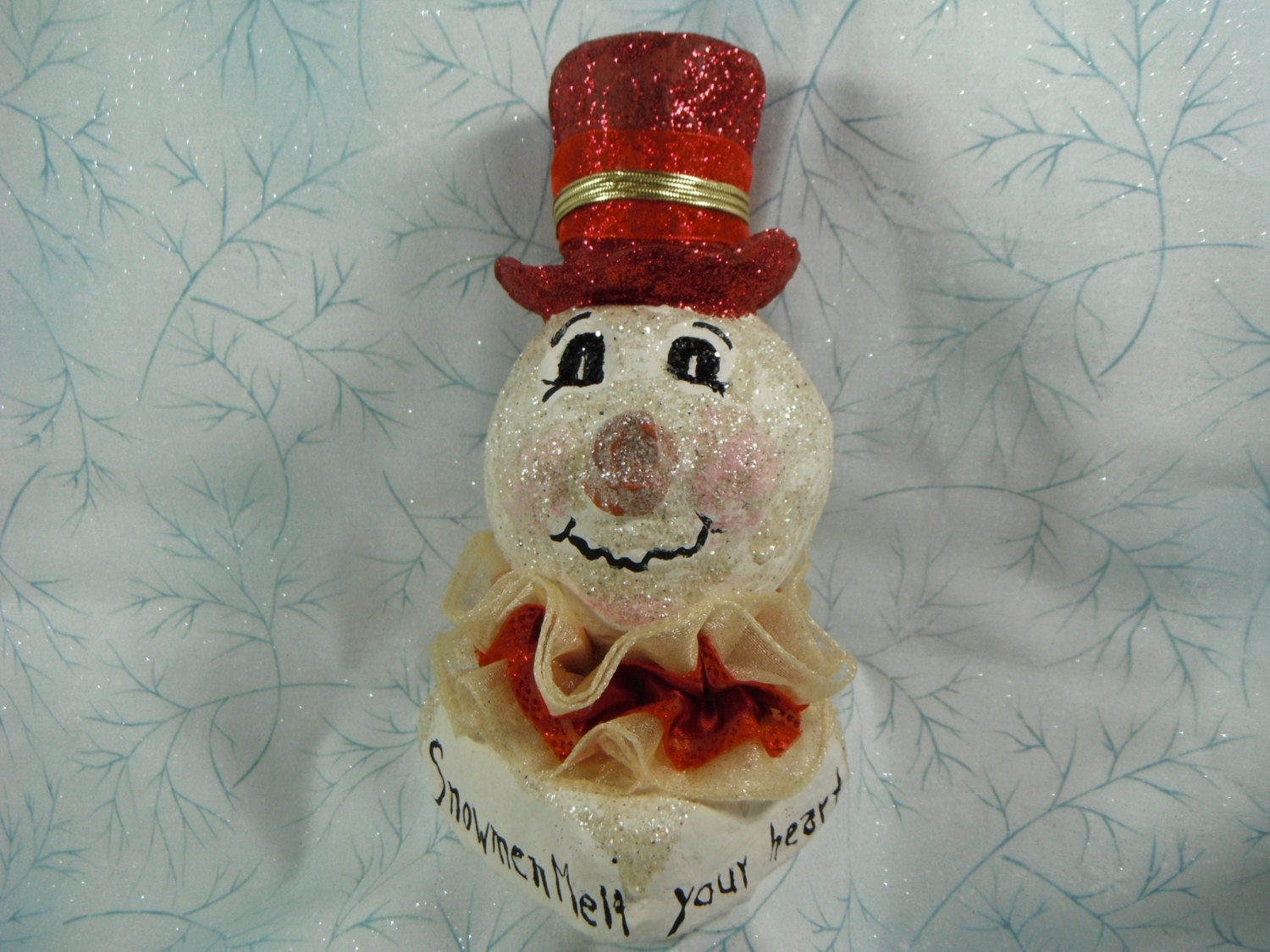 Snowman Paper Mache Figurine Snowmen Melt Your by TheCopperFinch