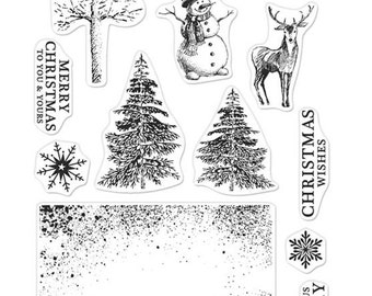 Hero Arts Clear Stamps CM101 Vintage Christmas Wishes