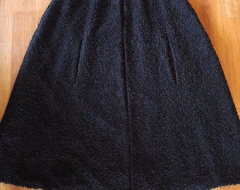 60s black faux Karakul / Astrakhan wool cape