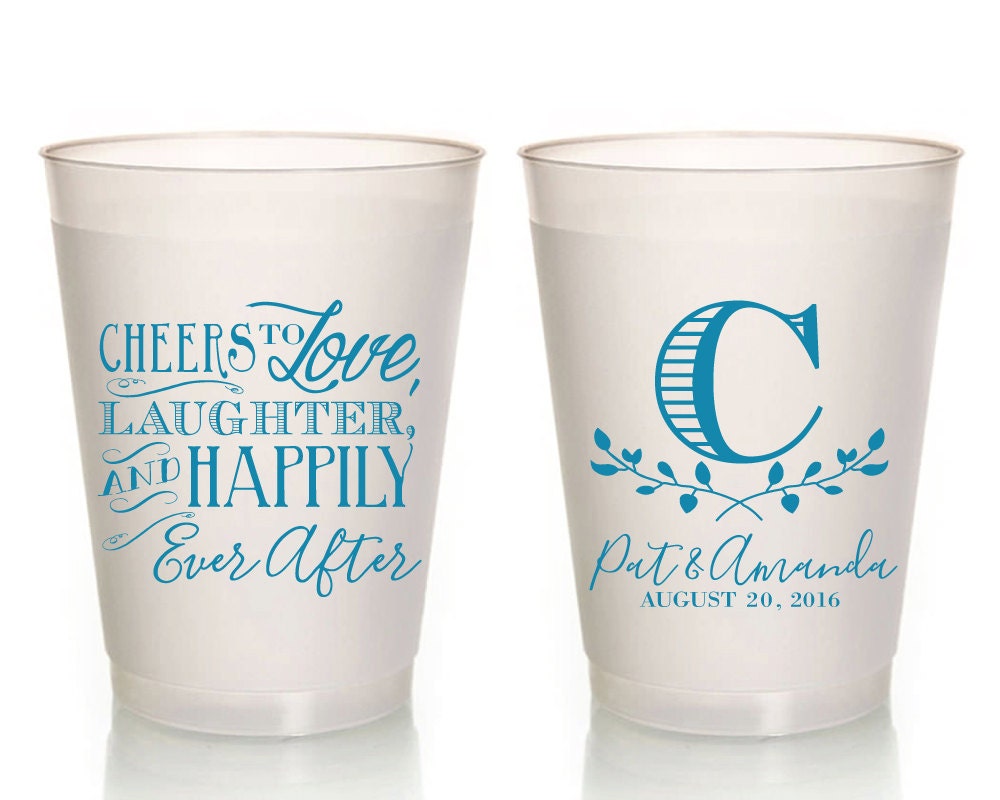 Personalized Wedding Cups Cheers to Love Laughter Happily