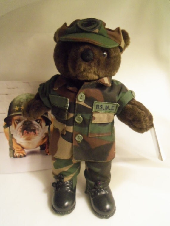 teddy bear in marine uniform