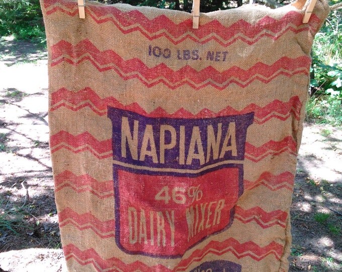 Vintage Burlap Bag - Dairy Mixer Bag