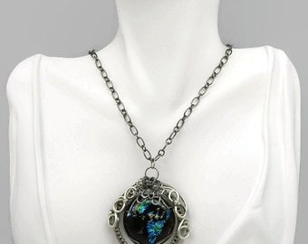 Blue Mystical Orb Necklace by MysticStoneJewels on Etsy