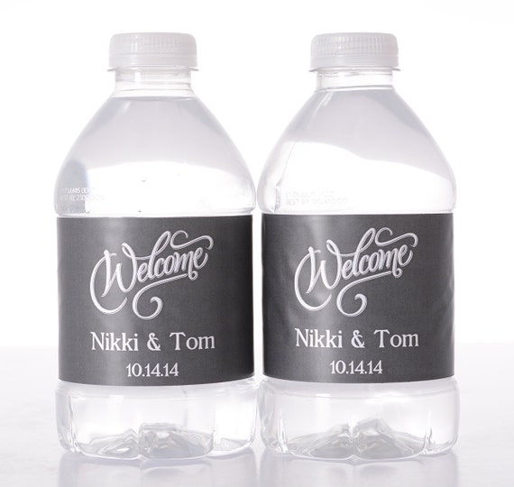Custom Wedding Stickers - 30 Wedding Water Bottle Labels - Need a different quantity? Click on the "choose total" tab to see all pricing Il_570xn