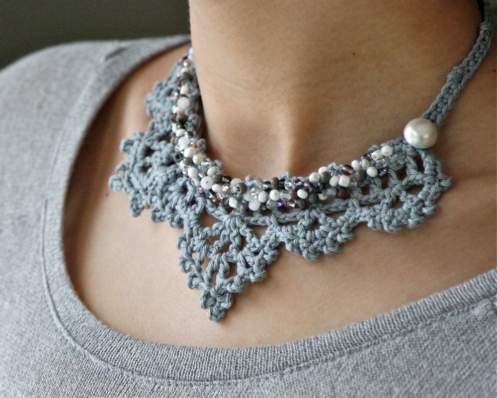 PDF PATTERN for Crochet Lace Necklace by CrochetbyMarianneS