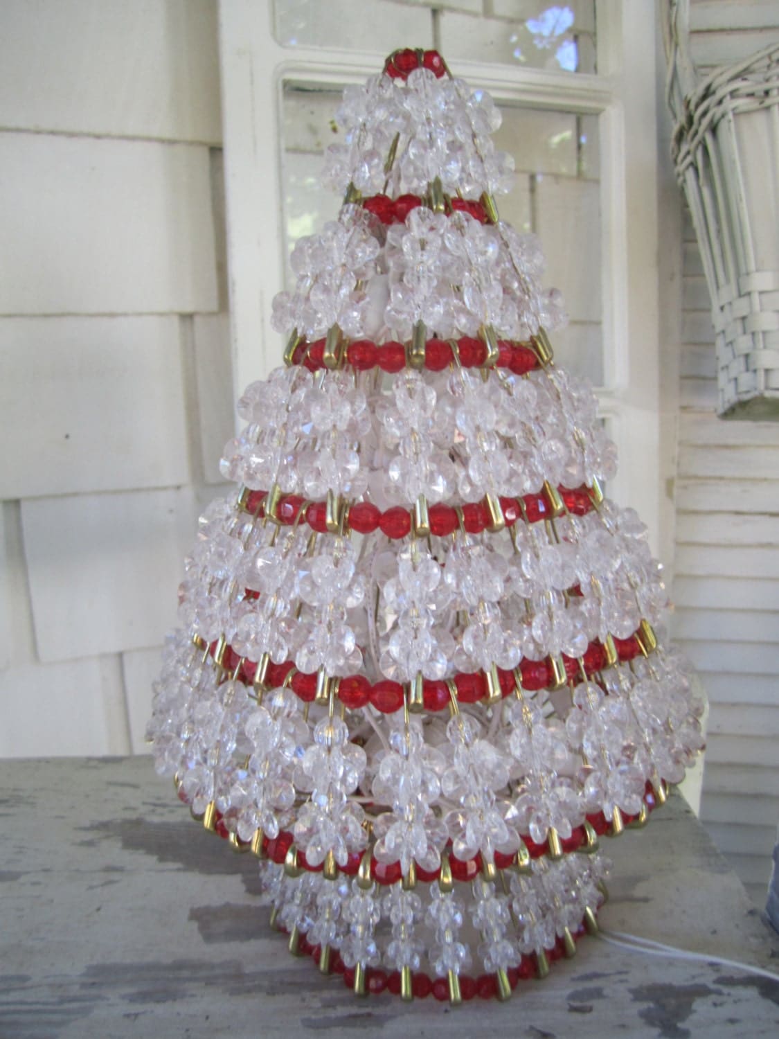 beaded christmas tree safety pin kitschy handmade craft table beaded christmas tree safety pin kitschy handmade craft table