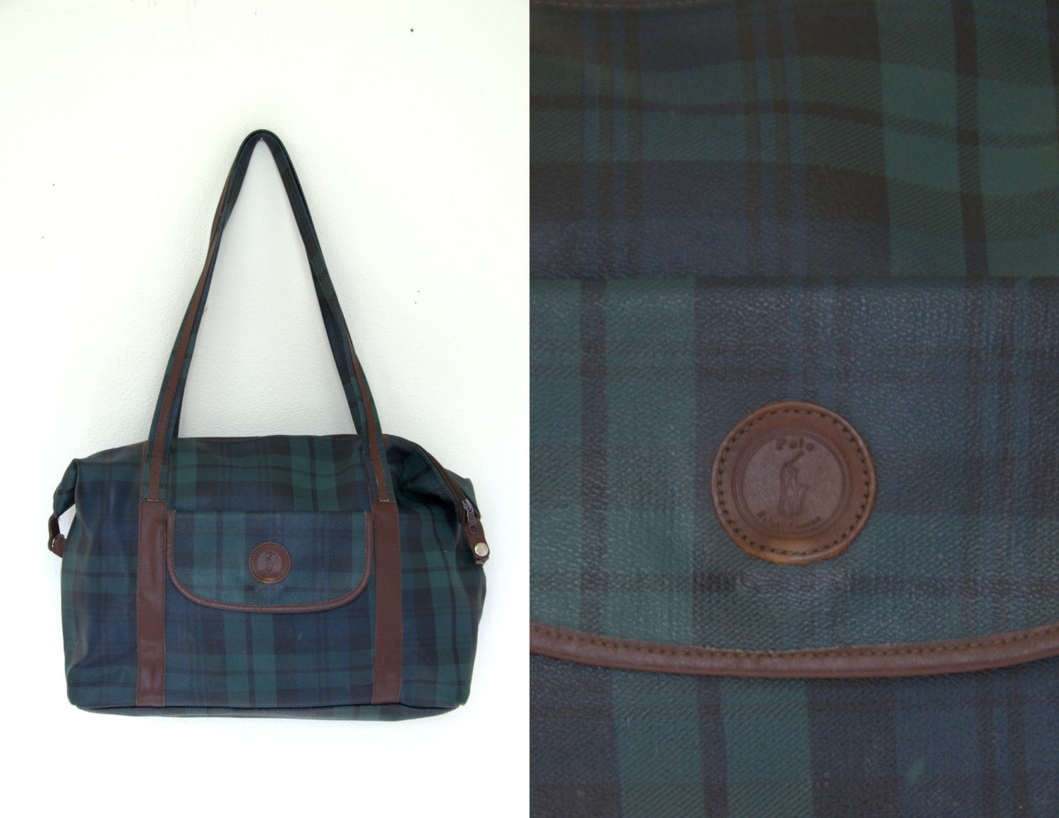 ralph lauren plaid bag