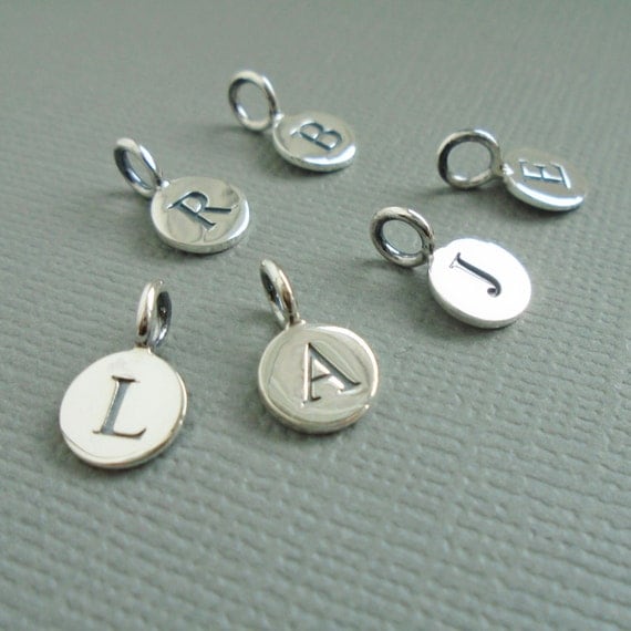 Sterling Silver Letter Initial Charms letter jewelry