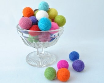 Wool felt balls - 36 pieces - 2cm - Multi-coloured