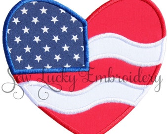 American Flag patch - Flag applique - Flag heart - USA flag patch - Flag Iron on patch - Flag sew on patch - Flag patch - Independence Day