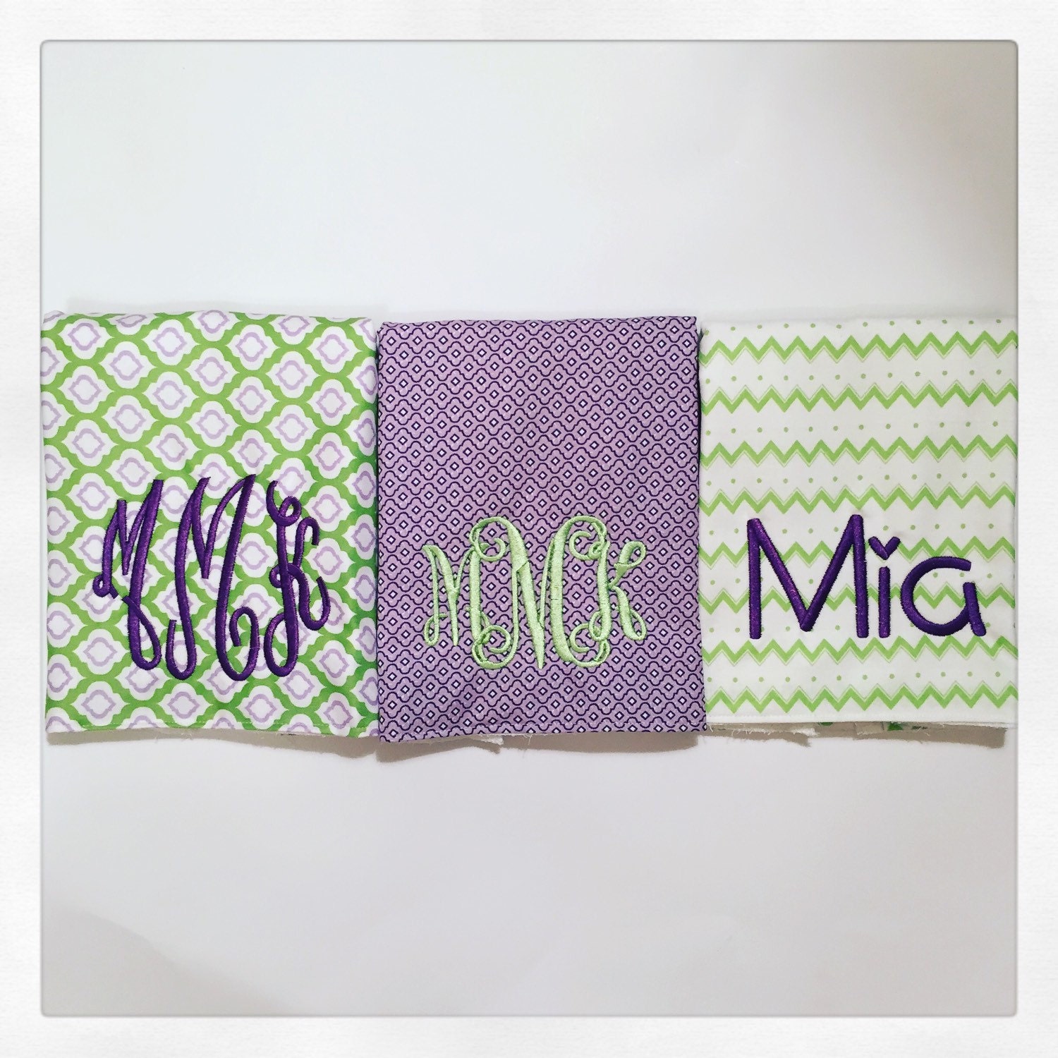 Set of 3 Burp Cloths by Laurennlindsey on Etsy