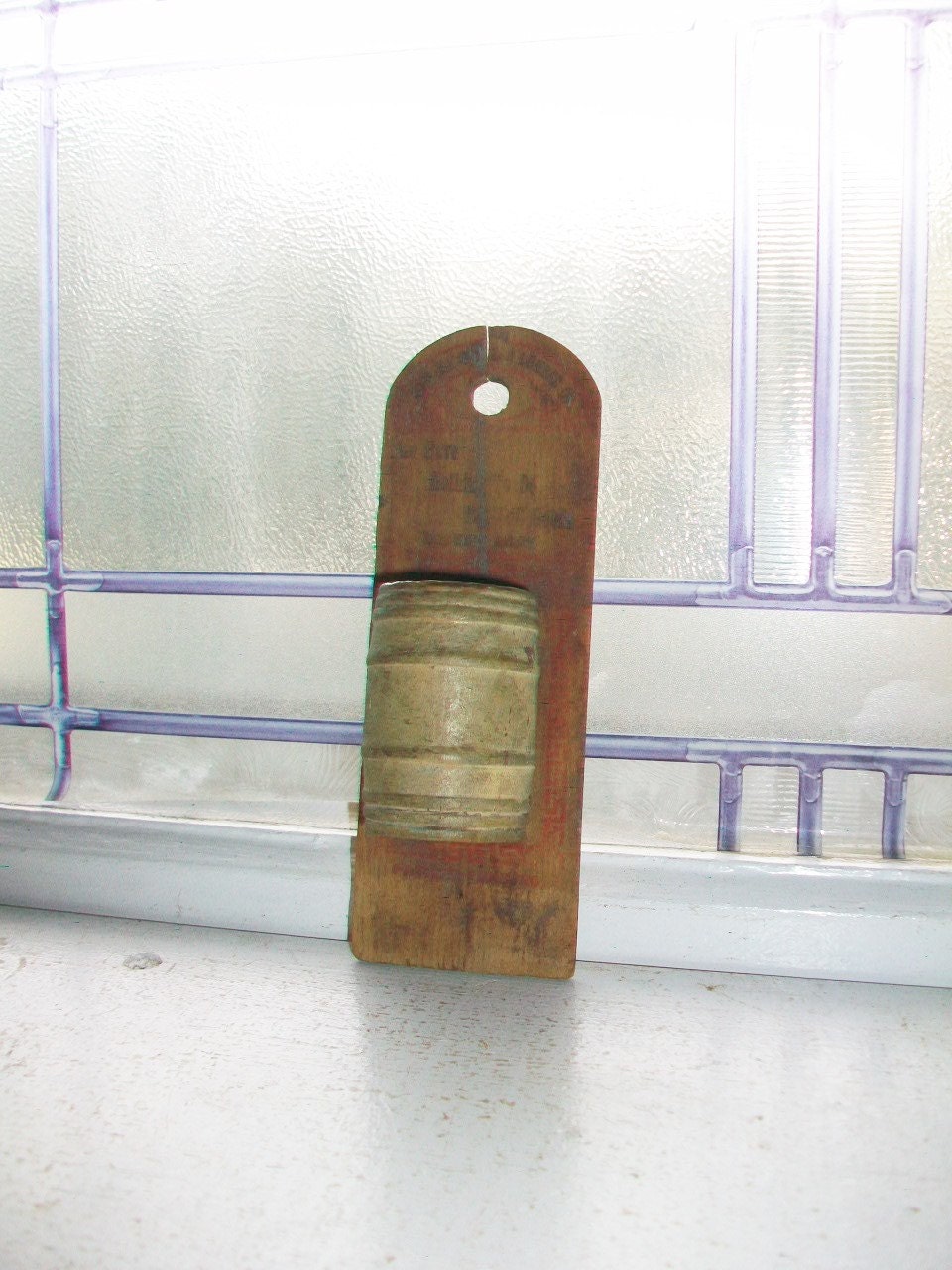 Antique Match Holder Wooden Barrel Wall Mount