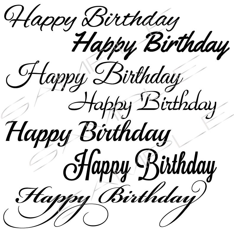 Download Happy Birthday in a variety of fonts SVG cut file for