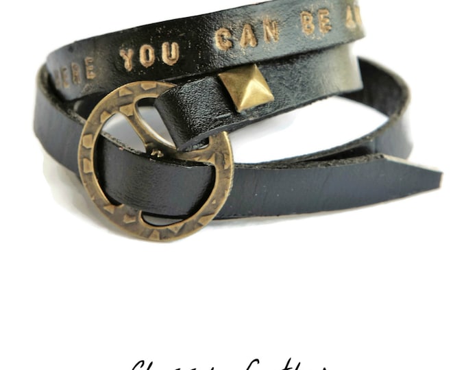 Custom engraved bracelet - I am Quote - spiritual words - awareness, zen bracelet