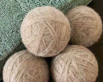 Natural Laundry Alternative- felted wool dryer balls, unscented- set of 4