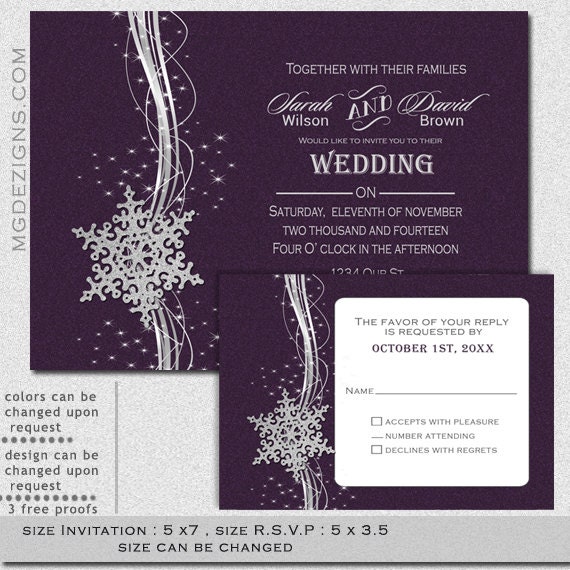 Printable Winter Wedding Invitations Templates 9