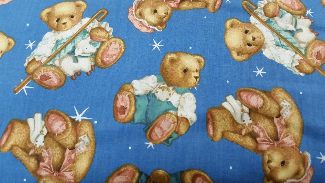 Vintage Daisy Kingdom Teddy Bear Fabric By The Yard Coordinate