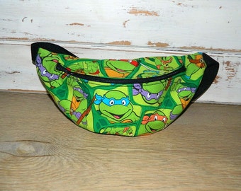 Ninja Turtle Fanny Pack - Teenage Mutant Ninja Turtles Fabric - Novelty Unisex Fanny Pack - Hip Bag - Children thru Adult Sizes
