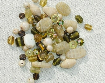 Glass Bead Lot- 40+ pcs - Jewelry Making Supplies