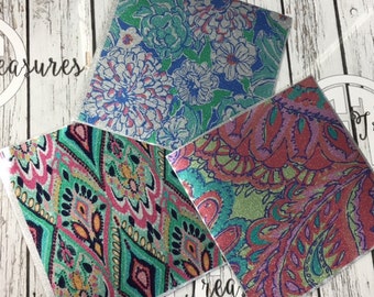 Glitter Lilly Pulitzer Outdoor Decal Adhesive Vinyl 12x12 sheets .... Please read item description before purchase.