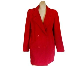 Red Wool Coat Women Wool Coat Wool Winter Coat Women Winter Coat Ladies Winter Coat Double Breasted Coat Women Outerwear