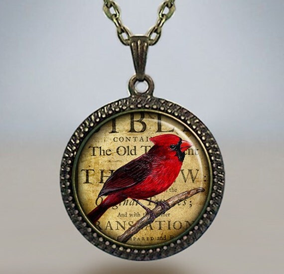 Redbird Collage necklace redbird necklace redbird pendant