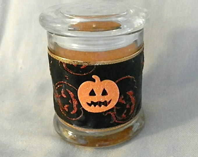 Sparkly Halloween Pumpkin Candle