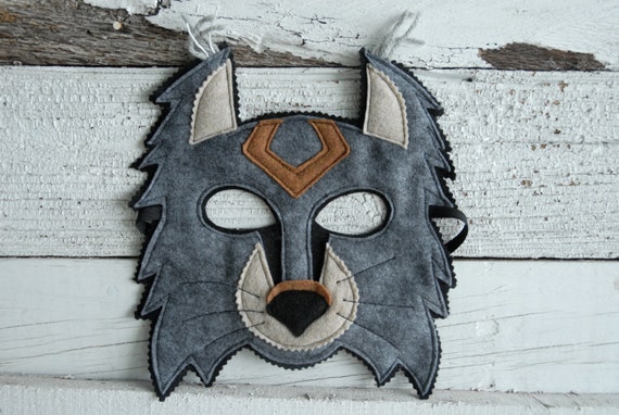 Lynx Costume Felt Animal Mask and Tail Choose Eco or Wool