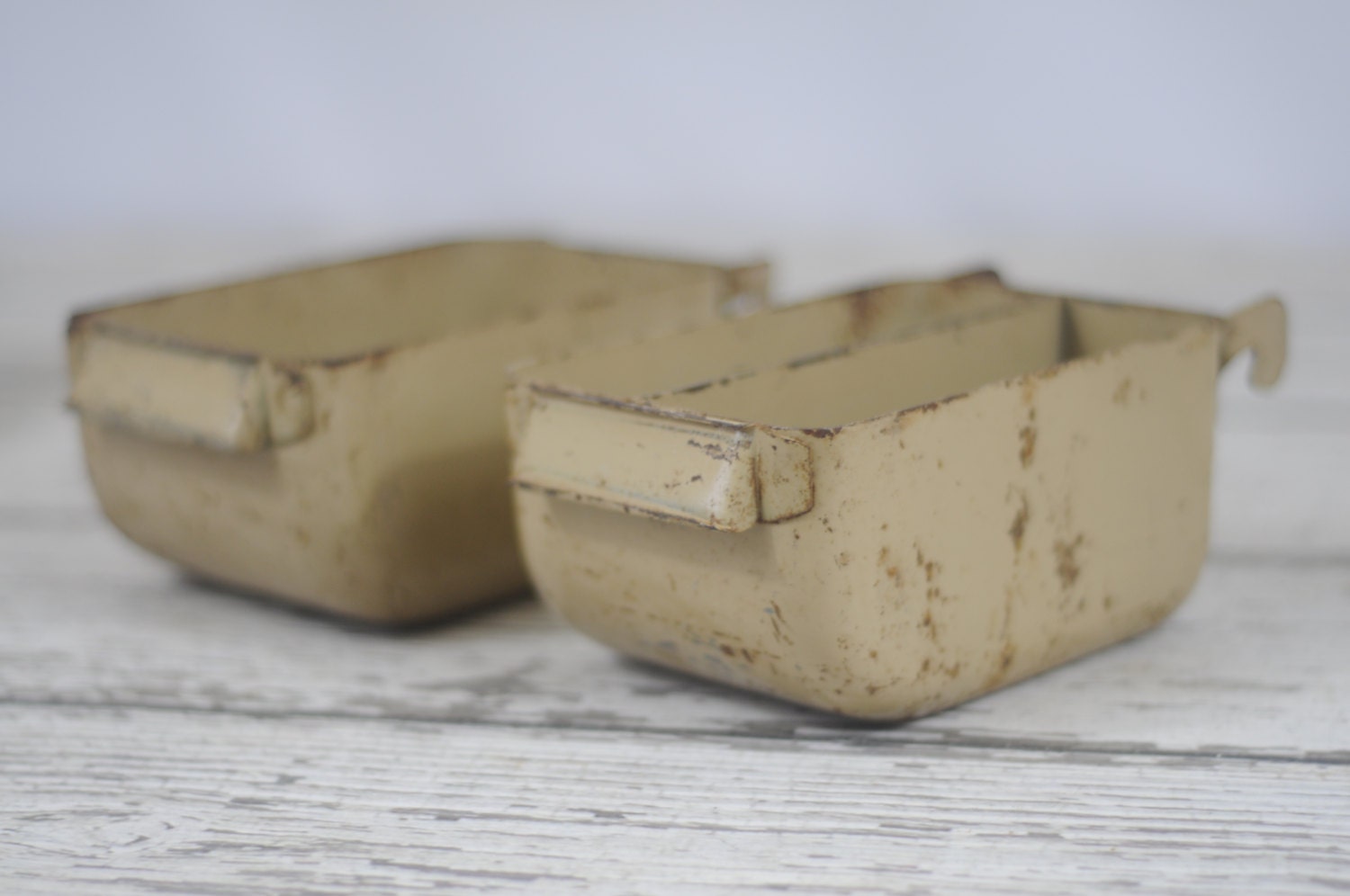 6 Vintage Metal Bins Hanging Metal Parts Bins Haute Juice