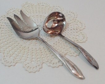 1847 Rogers Bros IS SPRINGTIME Gravy Ladle Meat Fork International Silverplate Flatware