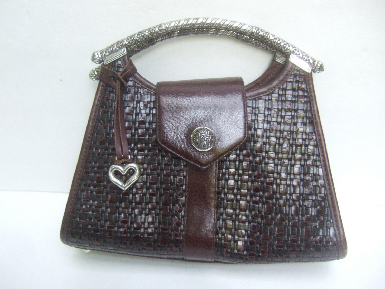 Brighton Brown Woven Leather Handbag