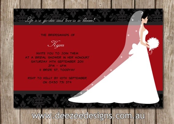 Bridal Shower Personalised Invitations - YOU PRINT Il_570xn