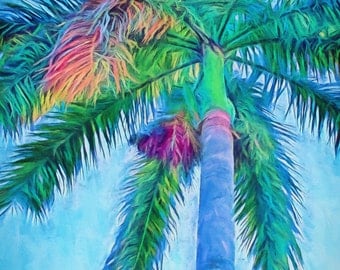 Palm tree painting | Etsy