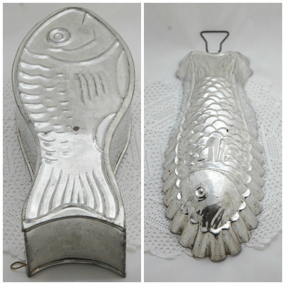 Items similar to Vintage French, fish shaped molds, French moulds